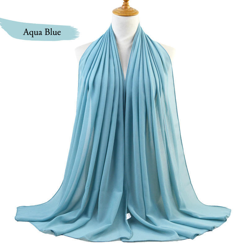 Aquamarine Shades in Chiffon Scarfs