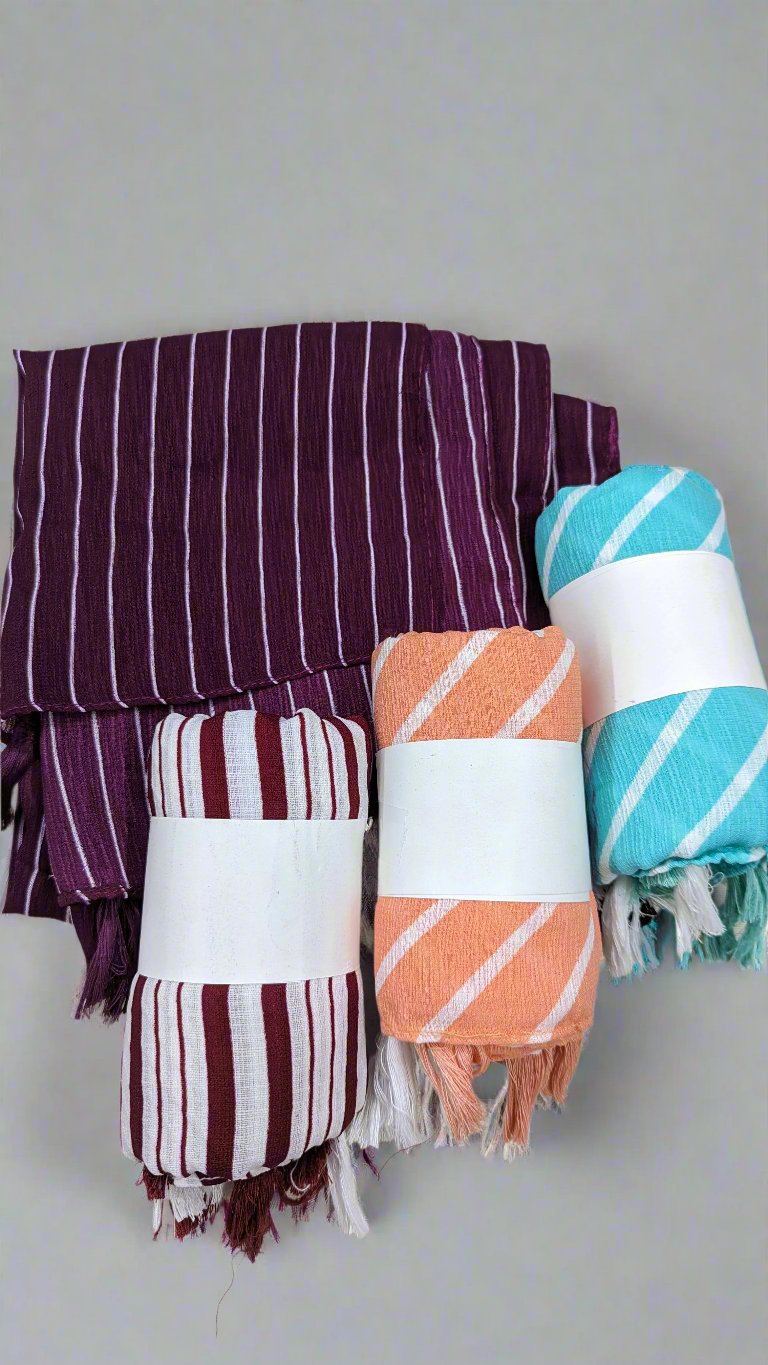 Striped Chiffon Scarfs