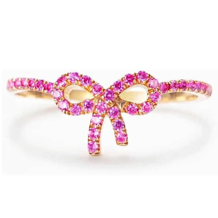 Pink Pave Bow Ring